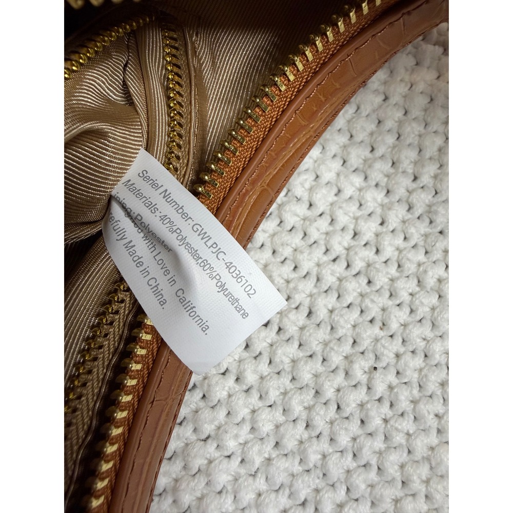 JW PEI Carly Saddle Bag Brown Croc Embossed Vegan Leather Shoulder Bag GWLPJC - Picture 8 of 10
